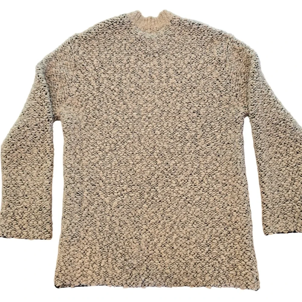 Yeezy Season 3 Men XS Tan Boucle Knit Heavyweight Oversized Sweater KW3M205